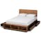 Baxton Studio Vita Ash Walnut Wood 4-Drawer Queen Size Platform Storage Bed 173-9429-10669 - alternate 6